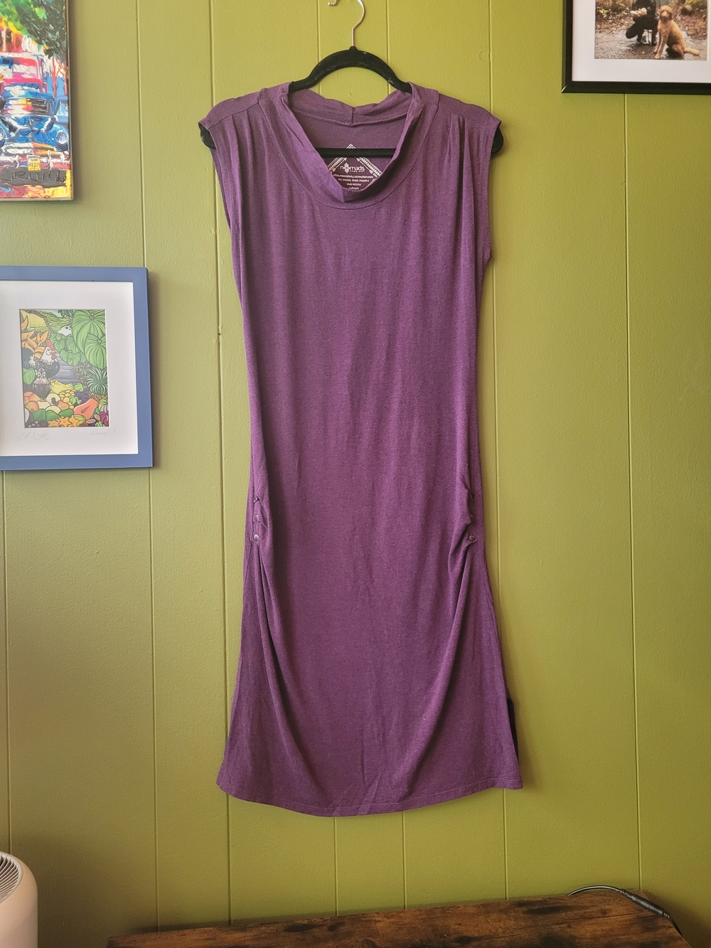 Nomads Sleeveless Midi Dress in Plum with Side Button Detail